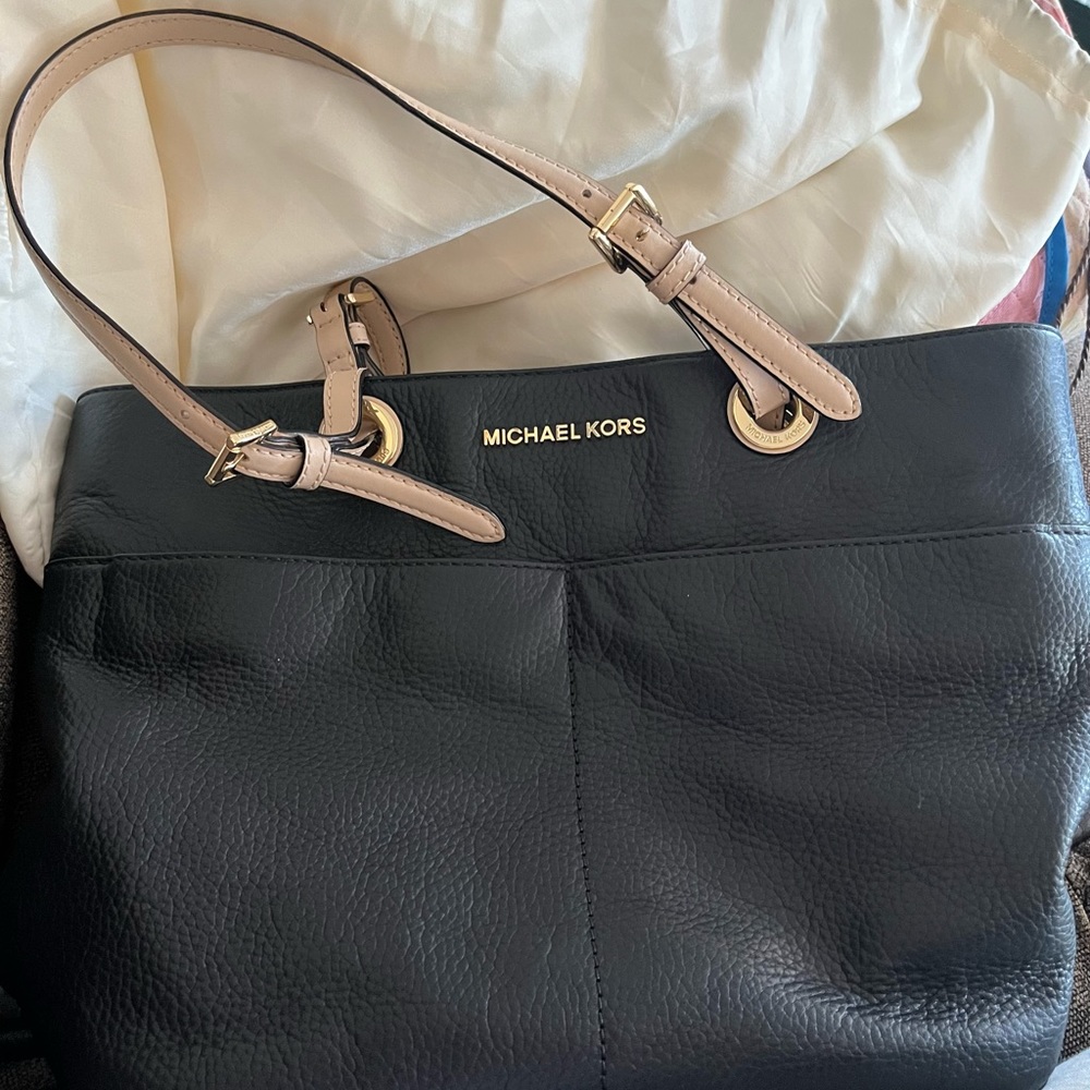 Michael Kors Black Pebbled Leather Tote Bag